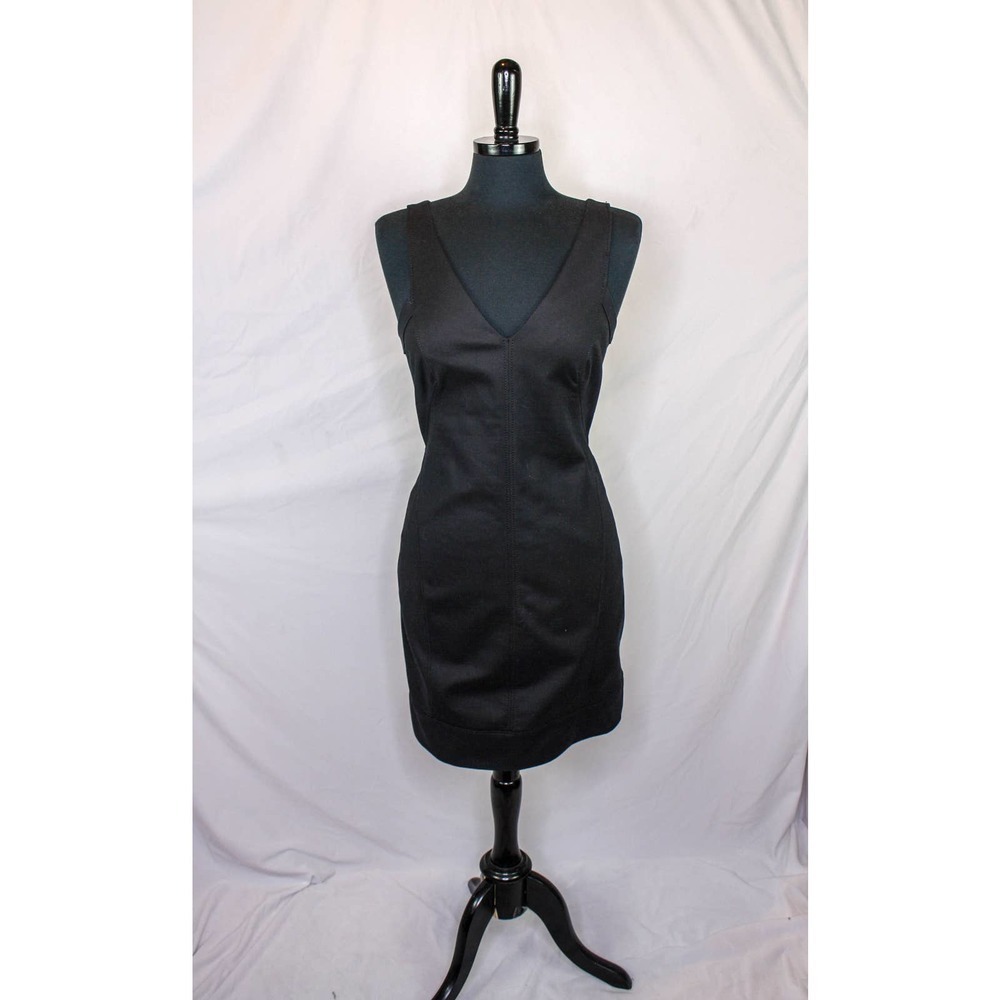 Helmut Lang Dress Sleeveless Black V Neck Size 8